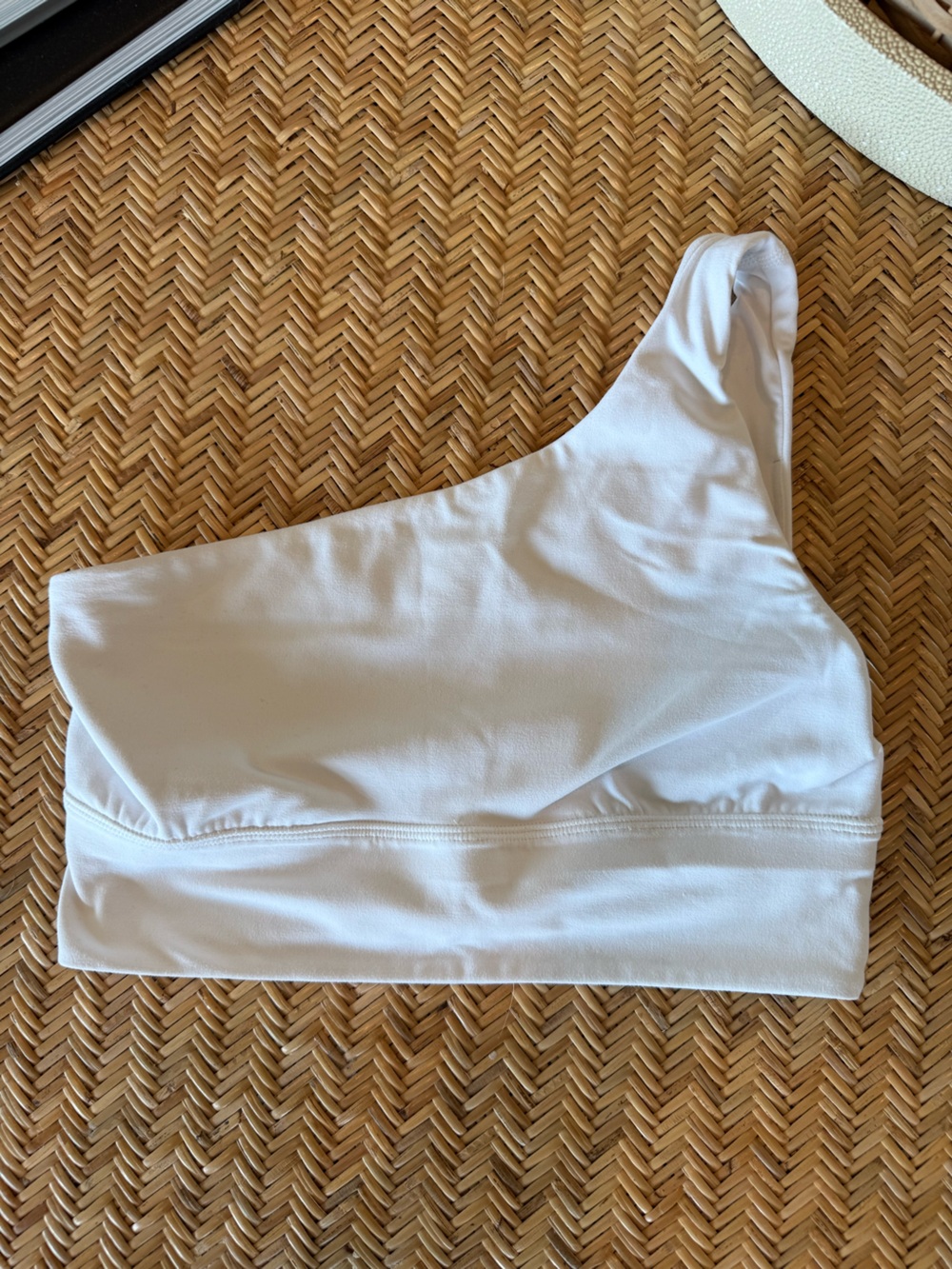 lululemon athletica White Asymmetric One-Shoulder Sports Bra